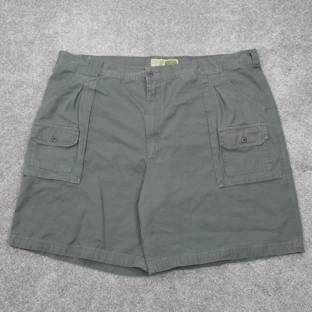 Cabela's 7-Pocket Hiker Shorts Mens 46 Green 100% Cotton Cargo Pocket 9